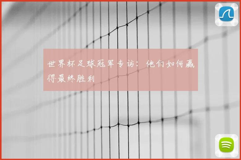 世界杯足球冠军专访:他们如何赢得最终胜利